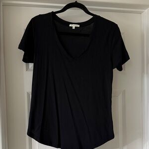 Z Supply Black V-Neck Short Sleeve Tee
